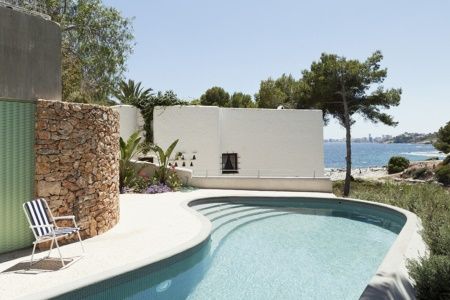 reforma de vivienda unifamiliar. casa baladrar.fachada piedra-piscina reforma de vivienda unifamiliar. casa baladrar.fachada piedra-piscina