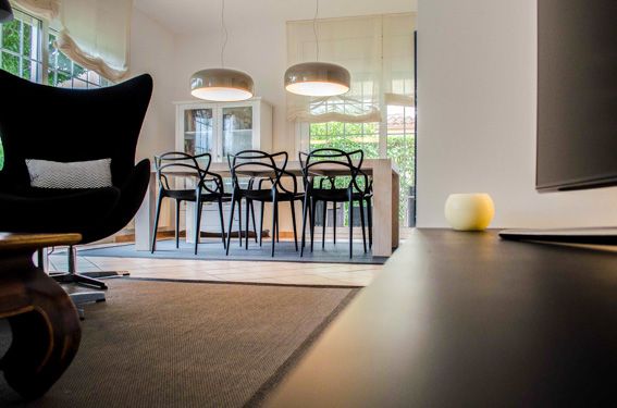 diferentes ambientes en un mismo espacio interior. salon comedor
