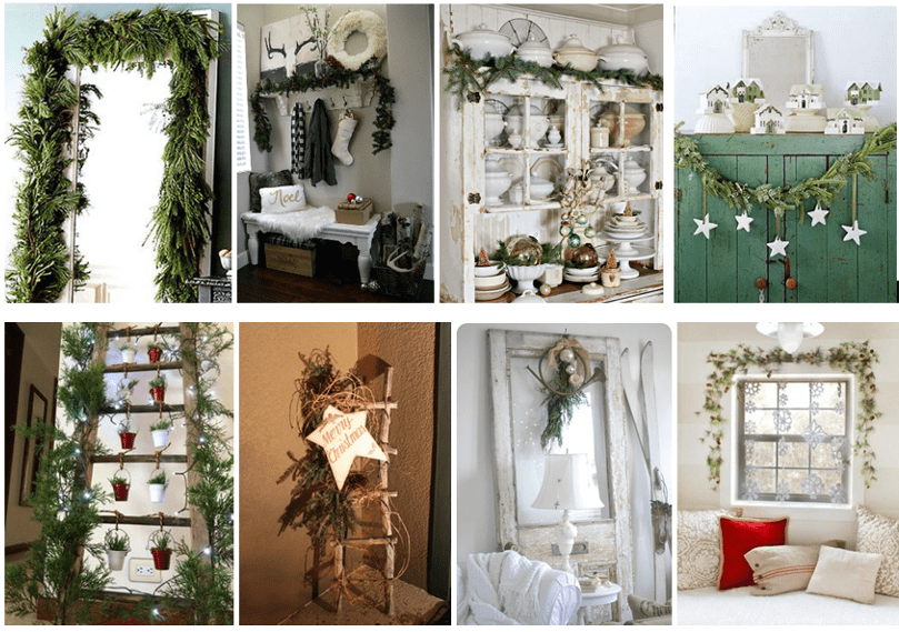 guirnaldas en muebles. decoración de navidad guirnaldas en muebles. decoración de navidad