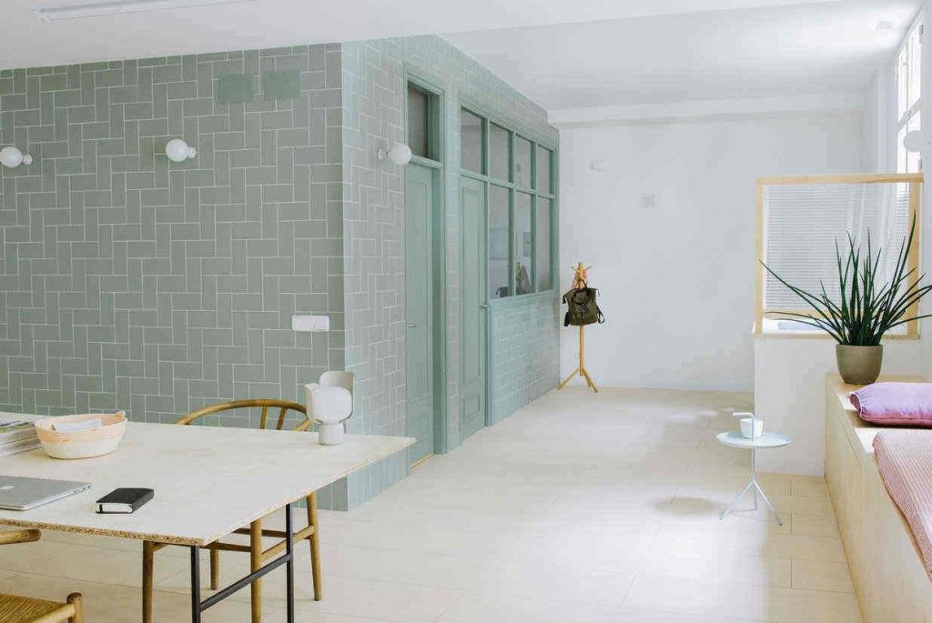 cocina-bano-oficina-estilo-escandinavo cocina y baño de oficina estilo escandinavo