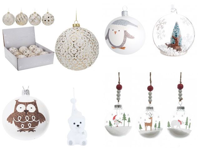 Adornos de Navidad en color blanco