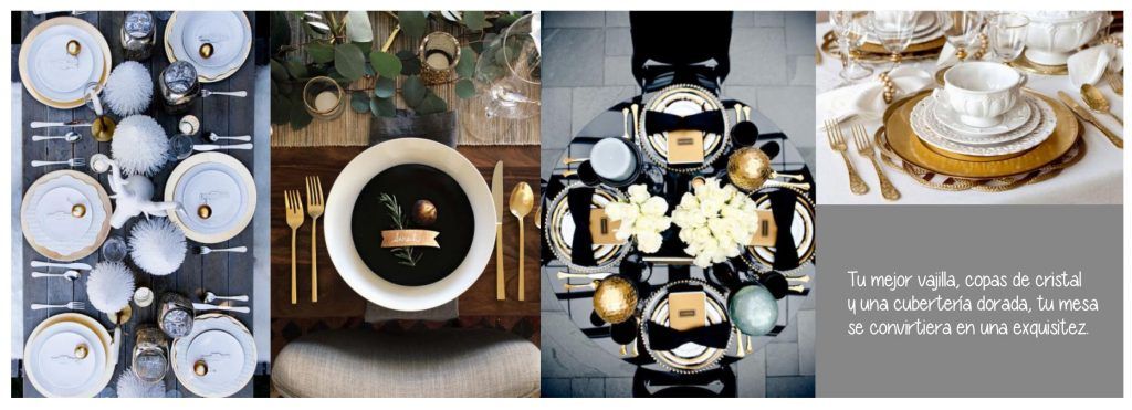 Decorar la mesa de Navidad con motivos dorados Decorar la mesa de Navidad con motivos dorados