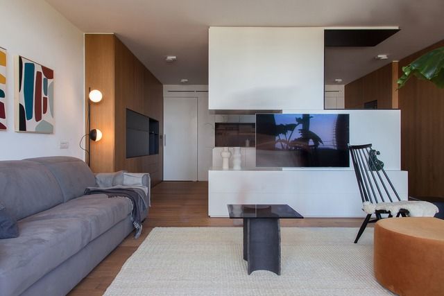 Muebles de salón en diseño de casas modernas