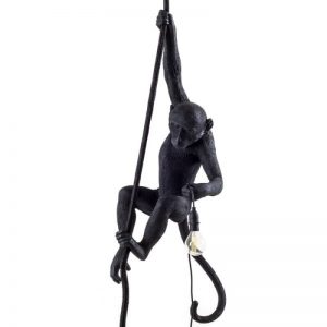 lampara monkey ceiling negra de Seletti